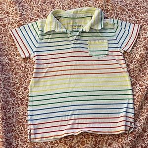 Crewcuts Boys Color Striped Polo Short Sleeve Shirt size 4-5
